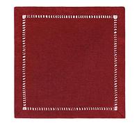 Grelucgo Handmade Plain Double Hem Napkins - Burgundy - 46cm x 46cm - Set of 4