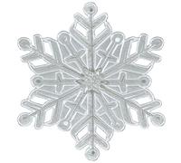 Grelucgo Set of 4 Embroidered Christmas Holiday Table Placemats, Double Thickness (Silver Snowflakes)