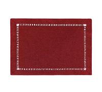 Grelucgo Solid Color Handmade Dining Placemats Double Hem Bordeaux 30x46cm Placemats (Set of 4)