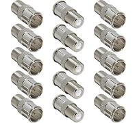 Greluma 15 Pcs F Type Male to Female Push on Connector,F Quick Connect Adapter for TV,Antenna,Coaxial Cable,RV Satellite Receiver