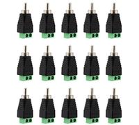 Greluma 15 Pcs RCA Plugs for Speaker Cable RCA to AV Screw Connector Phono RCA Male Solderless Type