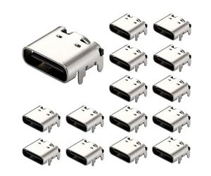 Greluma 15Pcs USB 3.1 USB C Socket, 16 Pin Type C Female Connector for PCB Design, DIY, High Current Charging - SMD, SMT