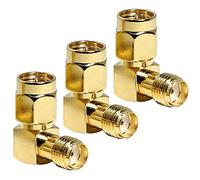Greluma 3pcs SMA 90 Degree Adapter FPV Antenna Adapter Right Angle SMA Male to SMA Female for WiFi Antenna FPV Drone Router Extension Cable