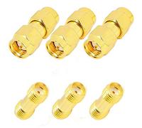 Greluma 6 Pcs SMA Female to SMA Female Plug Connector RF Coaxial Adapter Gold Plating Adapter for WI-Fi Antenna Repeaters Radio Signal Extension Cable