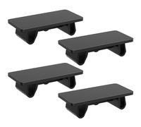 Greluma Set of 4 Cover for Rocker Switch Panel, Rectangular, Empty Locking Hole Plug Holder Made of Black ABS