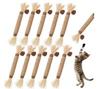 GREMBEB Cat Chew Treat Toy,10Pack Natural Catnip Kitten Silvervine Stick Stuff Will Matatabi Ball Cleaning Pet Teeth Interactive Indoor Exercise Snack for Puppy Hamster Chinchilla Gerbil Rabbit Bunny