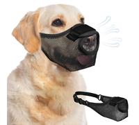 GREMCADA Dog Muzzle, Soft Air Mesh Muzzle for Large Medium Small Dogs, Front Opening Design, Breathable, Adjustable and Prevent Biting and Dragging, The Cover of