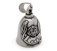 Gremlin Bell Silver Lady Rider Motorcycle Biker Hanger Guardian Angels Wing Lucky Charm Protect Attach to Motorbike or use as a Necklace v16