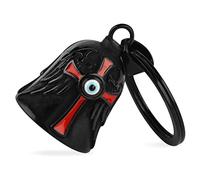 Gremlin Bells for Motorcycles, Cross Guardian Angel Wings Motorcycle Bell Evil Eye Keychain, Black, S