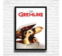 GREMLINS 80s Movie Print Vintage Nostalgic Film Framed Poster in A4 and A3 Size Options Great Home, Pub, Café, Bar Decoration Wall Art Print Wooden Frame (Print only, A4)