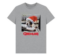 Gremlins Keyboard Unisex T-Shirt in Light Grey | Size: Large Gremlins Light Grey L