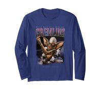Gremlins Montage Long Sleeve T-Shirt, Adult Unisex, Navy Blue, Small