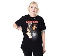 Gremlins Unisex Black Short Sleeved T-Shirt | Transformation Graphic Tee | Classic 80s Movie Apparel | Gizmo & Stripe Print | Retro Horror Film Merchandise for Fans & Collectors