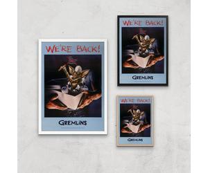 Gremlins We're Back Poster Giclee Art Print - A4 - Wooden Frame