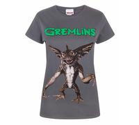 Gremlins Women's Short Sleeved T-Shirt (Adult Charcoal) in Grey | Size: Medium Gremlins Grey M