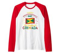 Grenada 51st Independence Day Grenadian Pride Grenada Flag Raglan Baseball Tee