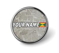 Grenada Flag Brooch Pins Patriotic Gift Lapel Pin International Holiday Country Flags Custom Buttons Customized Name Modern Pins Set For Hats Jackets Women Men