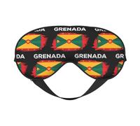 Grenada Flag Grenadian Proud Roots Eye Mask Sleep Mask Light BlockBlindfold Night Eyes Cover Soft Pressure-Free Eyeshade with Elastic Strap for Home Travel Office Nap Yoga