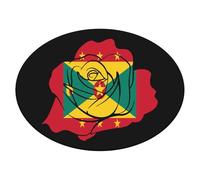 Grenada Flag Grenadian Rose Oval Tablecloth 132x193cm Waterproof Table Cloth Table Cover Decoration
