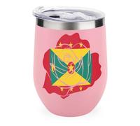 Grenada Flag Grenadian Rose Tumbler with Lid Travel Coffee Mug Wine Tea Cup for Women and Men