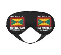 Grenada Flag Have No Fear The Grenadian Eye Mask Sleep Mask Light BlockBlindfold Night Eyes Cover Soft Pressure-Free Eyeshade with Elastic Strap for Home Travel Office Nap Yoga