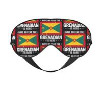 Grenada Flag Have No Fear The Grenadian Eye Mask Sleep Mask Light BlockBlindfold Night Eyes Cover Soft Pressure-Free Eyeshade with Elastic Strap for Home Travel Office Nap Yoga