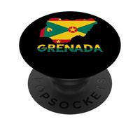Grenada Flag Map Grenadian Pride Patriotic Grenadian Roots PopSockets Adhesive PopGrip