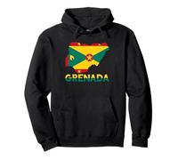 Grenada Flag Map Grenadian Pride Patriotic Grenadian Roots Pullover Hoodie