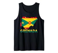Grenada Flag Map Grenadian Pride Patriotic Grenadian Roots Tank Top