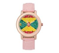 Grenada Flag Paisley Pattern Fashion Women's Watch Easy Reader Novelty Slim Quartz Casual Dress Wrist Watches