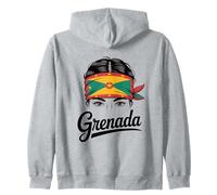 Grenada Flag Proud Grenadian Woman Zip Hoodie