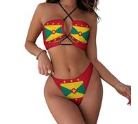 Grenada Flag Women's Bikini Sets 2 Piece Swimsuit Sexy Bathing Suits Swimming Costume Bikini 2XL