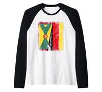 Grenada Germany Half Flag Grenadian German Heritage Raglan Baseball Tee