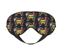 Grenada Grenadian Flag Butterfly Eye Mask Sleep Mask Light BlockBlindfold Night Eyes Cover Soft Pressure-Free Eyeshade with Elastic Strap for Home Travel Office Nap Yoga