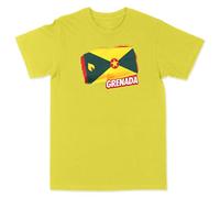 Grenada National Flag Cool Designs Kids Tees Grenada State Flag Theme T Shirts Boys Girls, 7-8 Years, Yellow