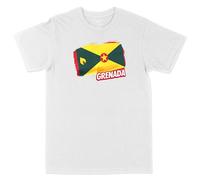 Grenada National Flag Cool Designs Kids Tees Grenada State Flag Theme T Shirts Boys Girls, 9-11 Years, White