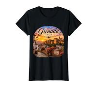 Grenada Spain Andalusia Alhambra Palace, Tapas Value Graphic T-Shirt, Women, Black, L