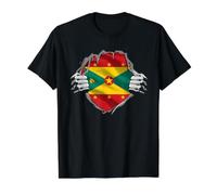 Grenada Tshirt Super Grenada Flag Caribbean Grenadian Roots Value Graphic T-Shirt, Men, Black, L