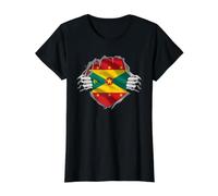 Grenada Tshirt Super Grenada Flag Caribbean Grenadian Roots Value Graphic T-Shirt, Women, Black, XL