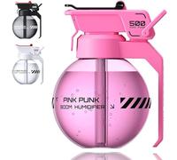 Grenade Humidifier, Creative Military Design, 500ml Quiet Ultrasonic Humidifier with 6H Auto Shut-Off, USB Rechargeable Portable Cyberpunk Style Fun Humidifiers for Bedroom Office Study (Pink)