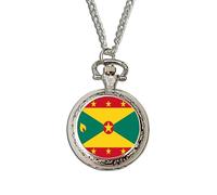 Grenadian Flag Pocket Watch | Quartz National Flag Watch | Handcrafted Grenada Gift | Vintage-Style Timepiece | Patriotic Gift for Proud Grenadians & Collectors