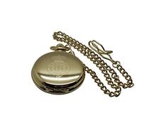 Grenadier Guards Gold Pocket Watch Army Crested Military Engraved Full Hunter with Chain Crest Luxury Gift in Case