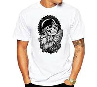 GRENCODE Men Mulisha Motocross Metal T-Shirt Summer Cotton T-Shirt White XL