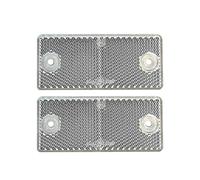 Grendle 2 pack 90mm x 40mm CLEAR Reflector for Cavaran E APPROVED Screw Mounted Caravan/Truck/Trailer/Boat/Fence posts Safety Rectangular Reflectors