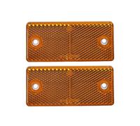 Grendle 2 pack Amber Orange Reflector for Cavaran E APPROVED Screw Mounted Caravan/Truck/Trailer/Boat/Fence posts Safety Rectangular Reflectors