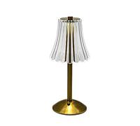 Grendly 1Set LED Crystal Decorative Table Lamp 800MAh Rechargeable Atmosphere Night Light Gold For Restaurant Cafe