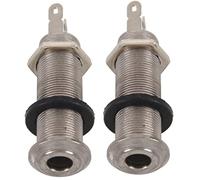 Grendly 2 x Electric Guitar Jack Chrome Threaded Cylinder Output Input Jack Sockets 1/4 for Electric Guitar