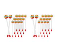 Grendly 28 Pcs Lollipop Drum Mallet Sticks Round Rainbow Hammer Percussion Sticks Plastic Drumsticks for Kids Child Mallet