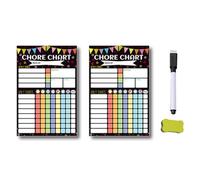 Grendly 2PCS Magnetic Planning Reward Chart for Teenagers Daily Chores Chart for Refrigerator