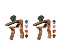 Grendly 2X Guitar Capo with Pick Holder and 8 Guitar Picks for Acoustic Electric Guitar Ukulele Mandolin Banjo